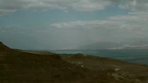 Dead sea view timlapse pan 0312 Stock Footage