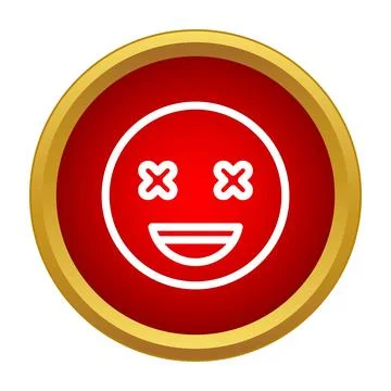 Dead simple style icon with smiling face Stock Illustration