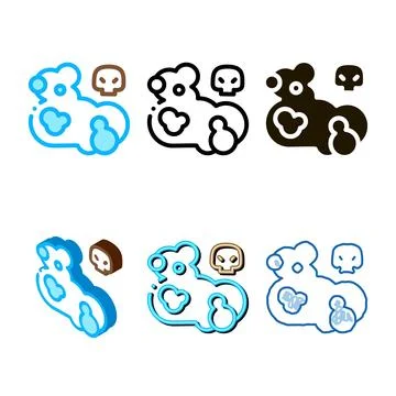 Dead skull smoke icon vector clean outline Stock Illustration
