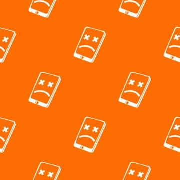 Dead smartphone pattern vector orange Stock Illustration