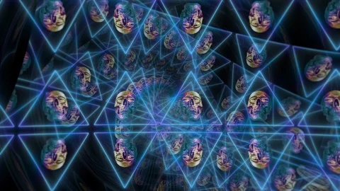 Dead Souls Another Dimension, Funny Skulls Background Stock Footage 122914059