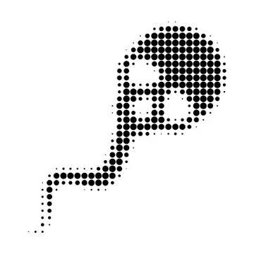 Dead Sperm Halftone Dotted Icon Stock Illustration