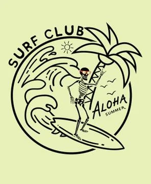 Dead surfer Stock Illustration