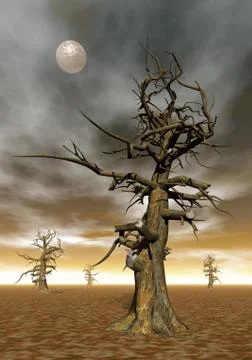 Dead tree - 3D render Stock Illustration