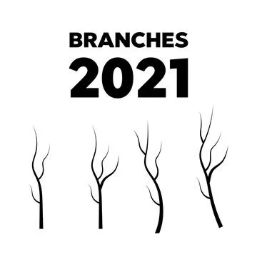 Dead tree branch isolated. Vector tree branches silhouette Stock Illustration