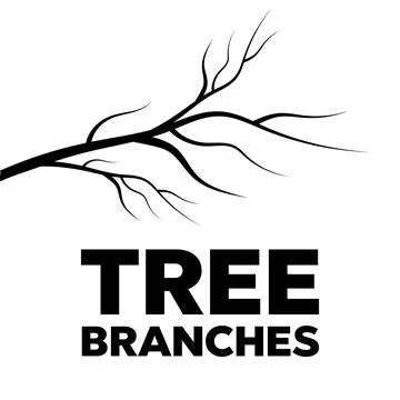 Dead tree branch isolated. Vector tree branches silhouette Stock Illustration