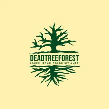 Dead tree forest logo. Dead tree silhouette. Nature logo Stock Illustration