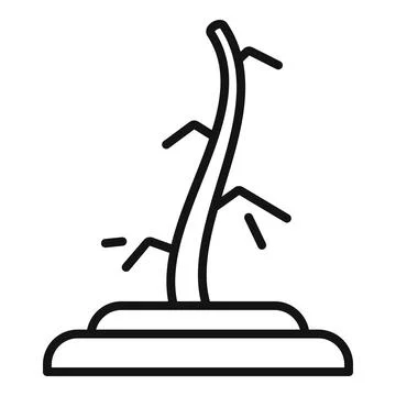Dead tree icon outline . Climate disaster 스톡 일러스트