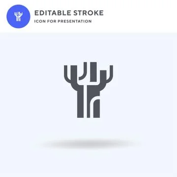 Dead Tree icon vector, filled flat sign, solid pictogram isolated on white, logo 库存插图