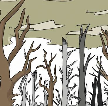 Dead tree scene Stock Illustration