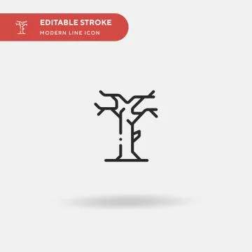 Dead Tree Simple vector icon. Illustration symbol design template for web mob 스톡 일러스트