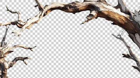 Dead tree trunk as element Stock Photos