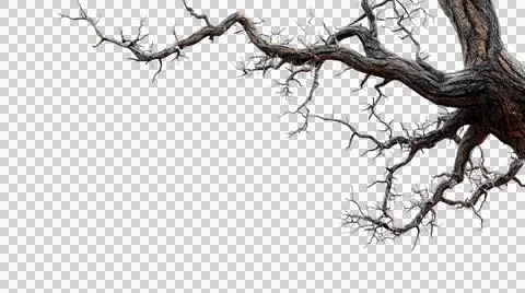 Dead tree trunk as element Stock Photos