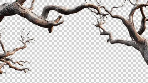 Dead tree trunk as element Stock Photos