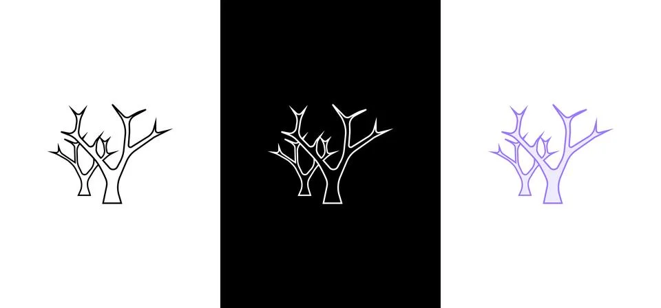 Dead tree vector illustration. Dry trees without leaves vector icon 스톡 일러스트