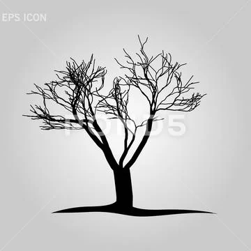 Dead Tree without Leaves Vector Illustration Sketched, EPS 10. Stock Illustration
