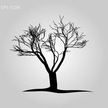 Dead Tree without Leaves Vector Illustration Sketched, EPS 10. Stock Illustration