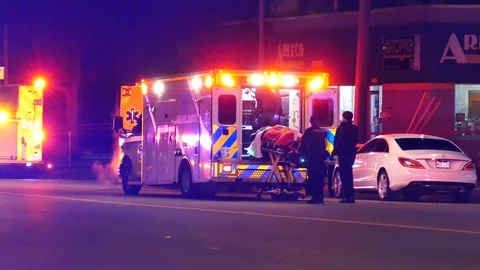 Dead victim in ambulance Stock Footage 125244791