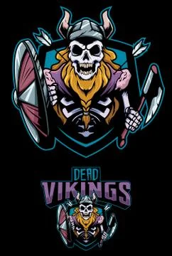 Dead Vikings Mascot Stock Illustration