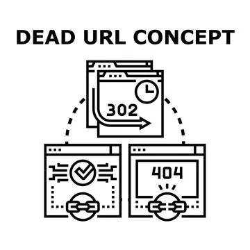 Dead web page link concept illustration Stock-Illustration