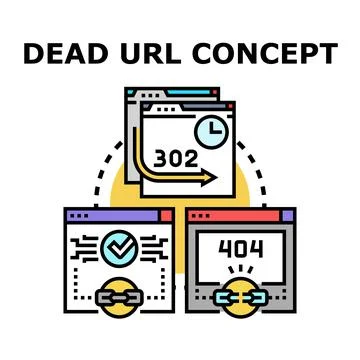 Dead web page link concept illustration Stock Illustration