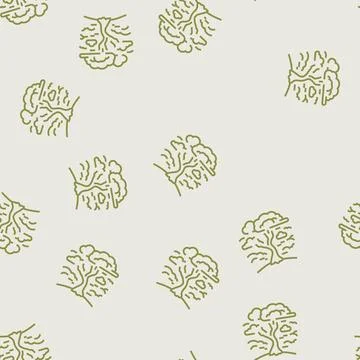 Dead withered tree under polluted sky line seamless pattern 스톡 일러스트