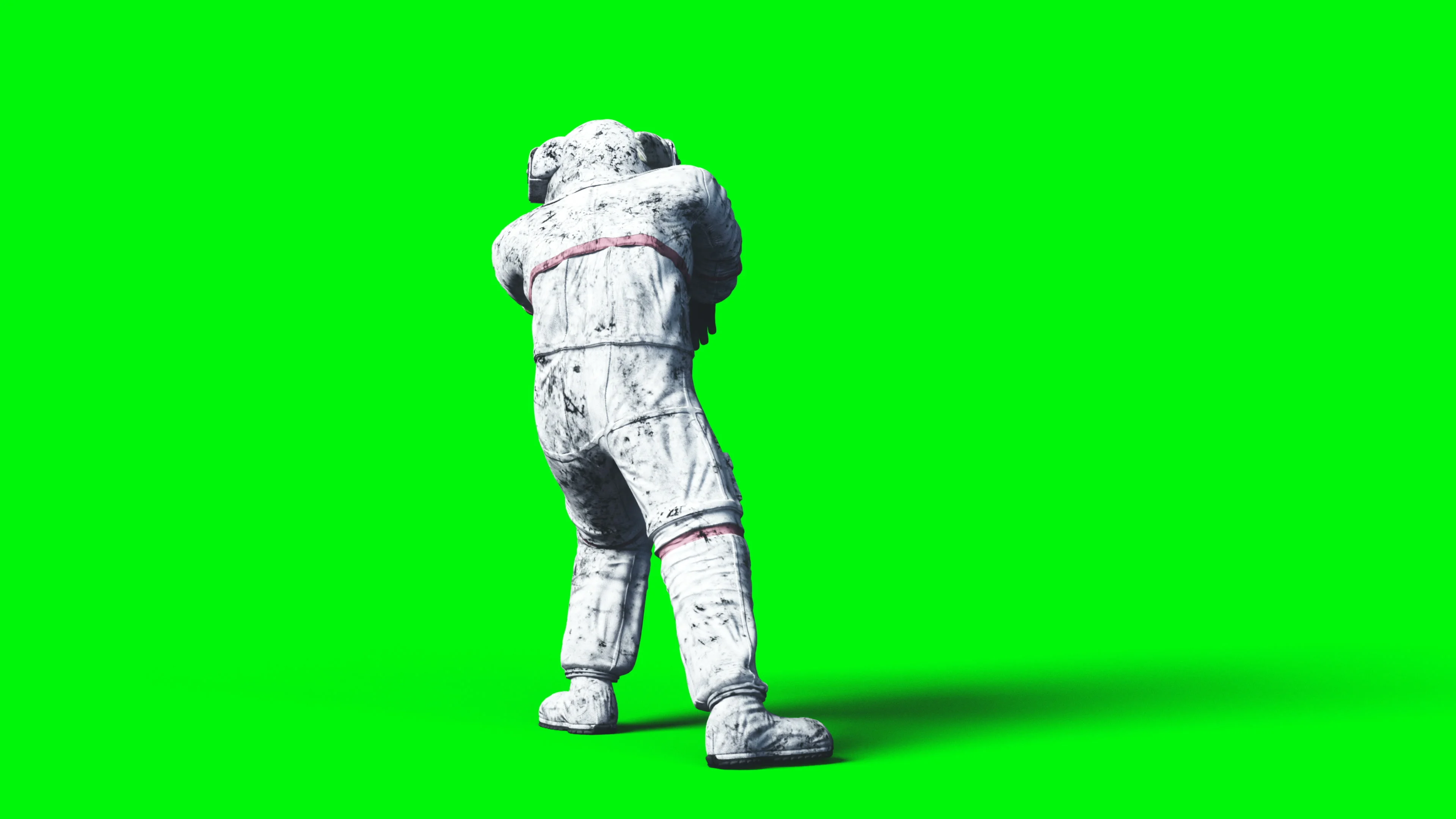 Dead zombie astronaut in space. Cadaver., Stock Video