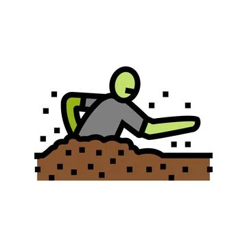 Dead zombie color icon vector illustration 스톡 일러스트