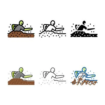 Dead zombie color icon vector stylized Stock Illustration
