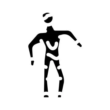 Dead zombie glyph icon vector illustration Stock Illustration