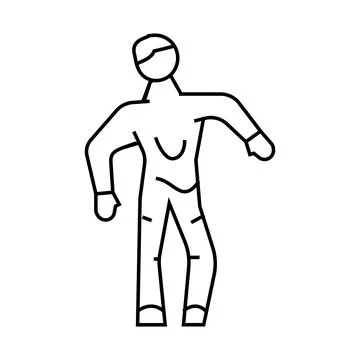 Dead zombie line icon vector illustration Stock Illustration