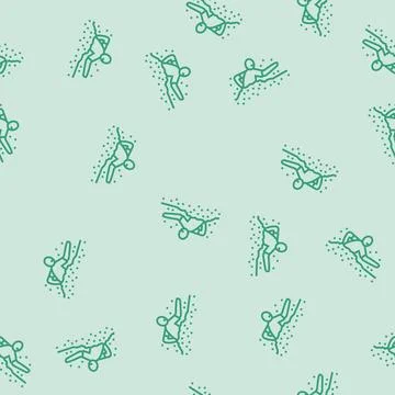 Dead zombie line seamless pattern Stock Illustration