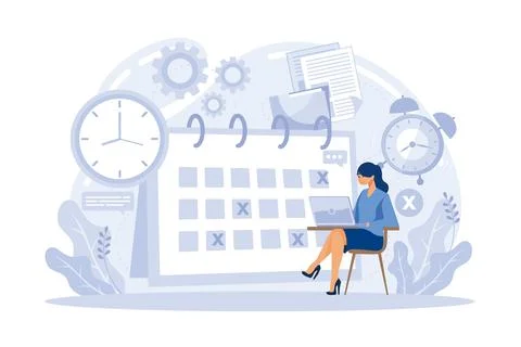 Deadline abstract concept vector illustration. Project management, work tim.. Stock Illustration