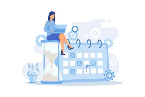 Deadline abstract Project management, work time limit, task due dates, dead.. Illustrazione stock