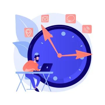 Deadline and time management vector concept metaphor Ilustración de archivo