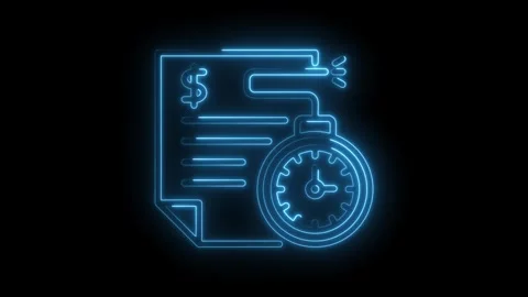 Deadline approaches money document with burning fuse glowing neon style ani.. Stock Footage 309917306