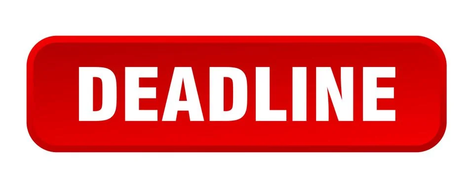 Deadline button. deadline square 3d push button Stock Illustration