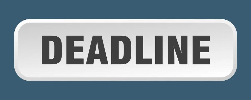 Deadline button. deadline square 3d push button Stock Illustration