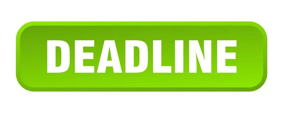 Deadline button. deadline square 3d push button Illustrazione stock