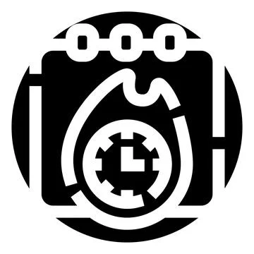 Deadline calendar with burning clock icon Stock Illustration