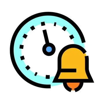 Deadline clock bell ringing for time management イラスト素材