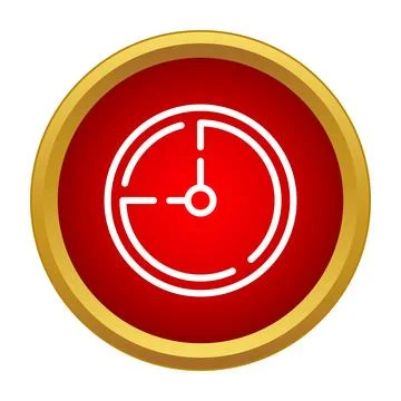 Deadline clock button icon showing wait time Illustrazione stock