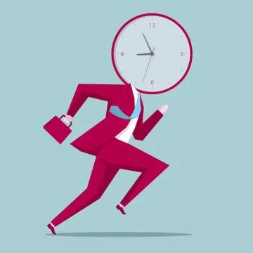 Deadline, clock concept design. Isolated on blue background. Stock Illustration