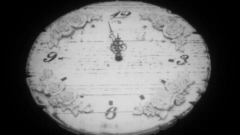 Deadline Clock midnight timelapse black white Stock Footage 348128696