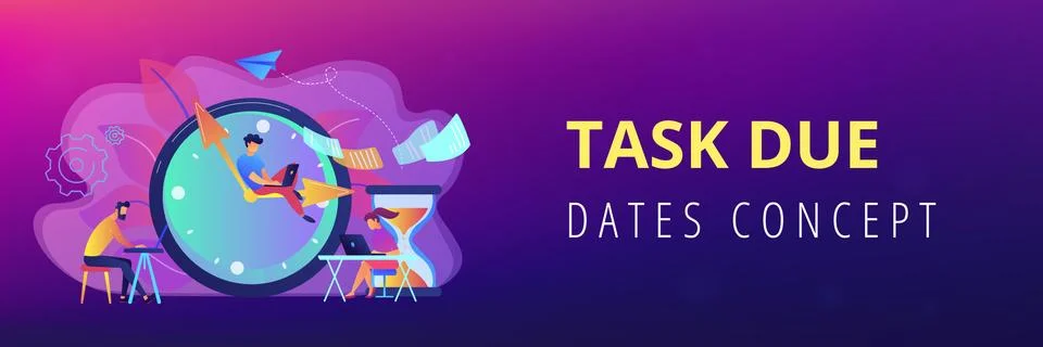 Deadline concept banner header. Stock Illustration