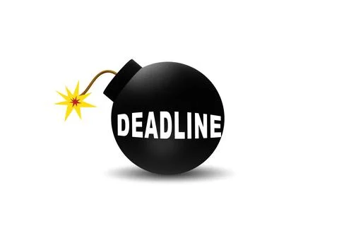 Deadline concept with bomb ready to explode Illustrazione stock