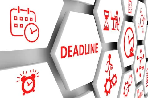 DEADLINE concept cell background 3d illustration Stock Illustration