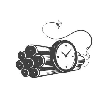 Deadline concept logo, countdown vector emblem Stock Illustration