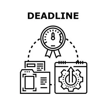 Deadline concept managing project time and tasks Stock Illustration