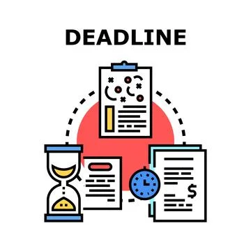Deadline concept managing time and project tasks Stock Illustration